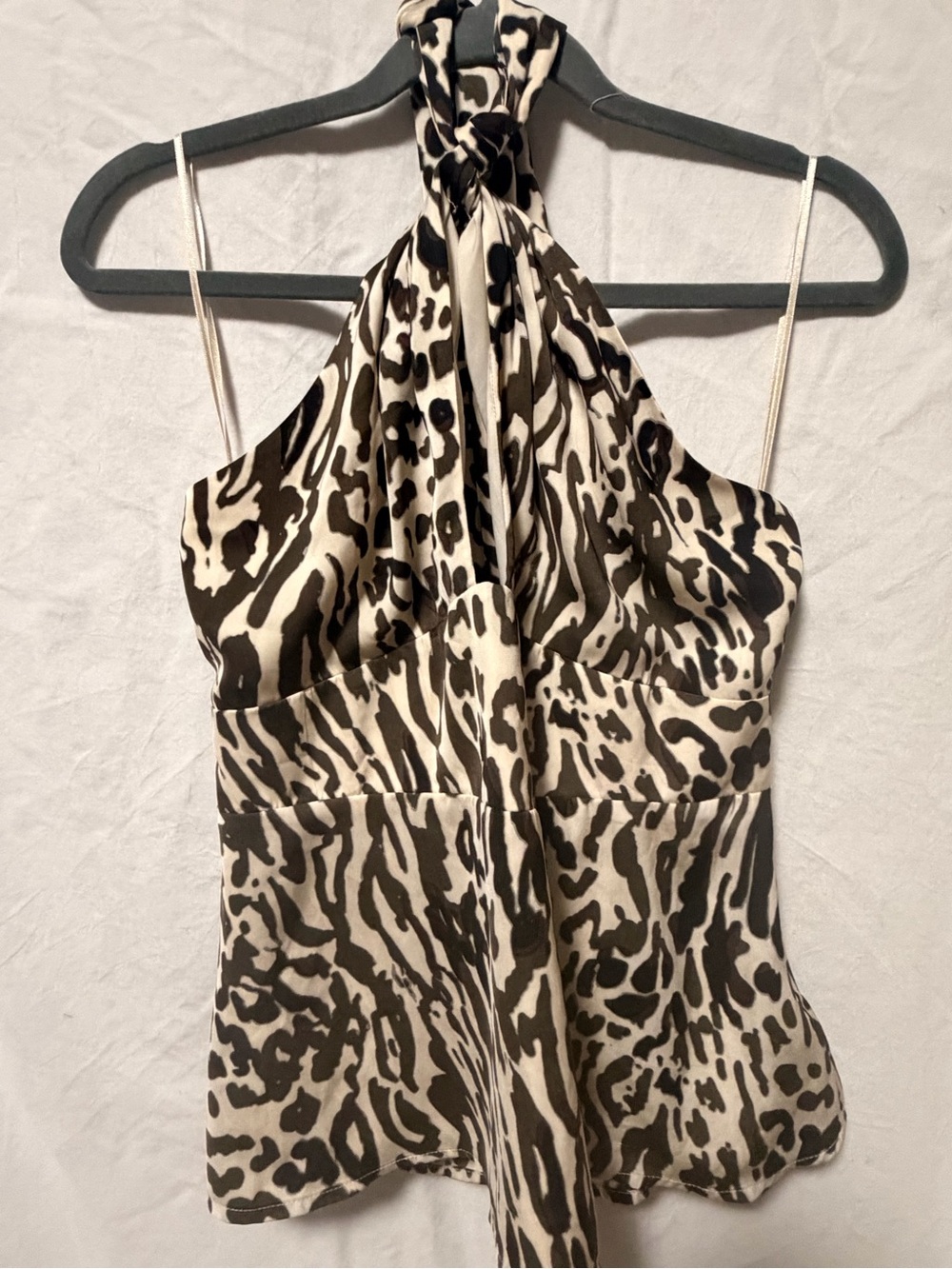 Banana Republic Brown and Cream Animal-Print Halter Camisole - Picture 4 of 6